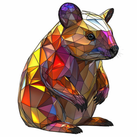 Colorful polygonal animal isolated on a white background.の写真素材