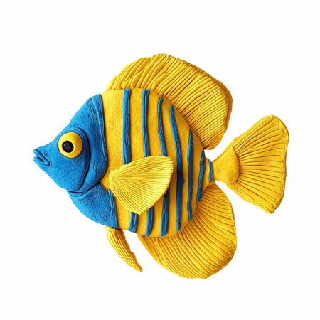 tropical fish isolated on white background with clipping path. 3d illustration