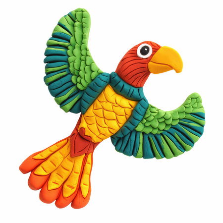 colorful parrot isolated on white background. 3d illustration.の写真素材
