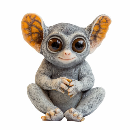 3D digital render of a cute little creature isolated on white backgroundの写真素材