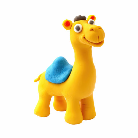 Camel toy isolated on white background. Clipping path included.の写真素材