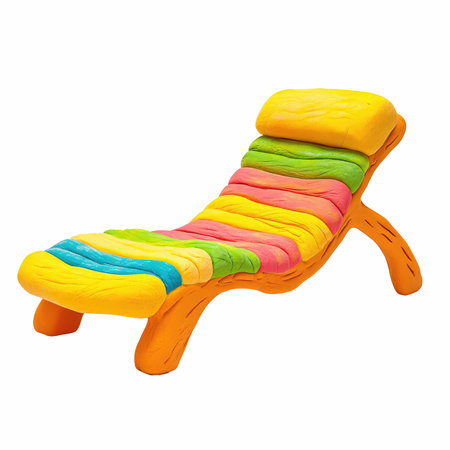 Colorful chaise lounge isolated on white background. 3d renderの写真素材