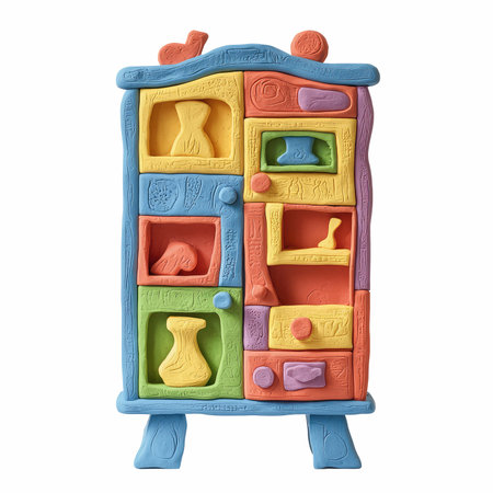 Toy cabinet isolated on white background. 3d rendering.の写真素材