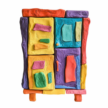 Colorful plasticine on white background, 3d rendering. Computer digital drawing.の写真素材