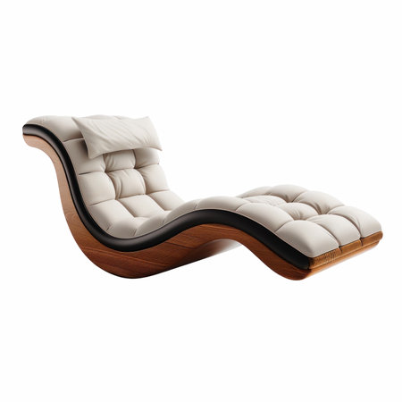 Modern leather upholstery sofa isolated on white background. 3d render