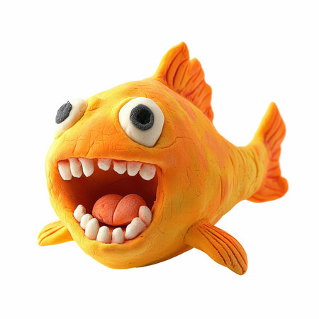 Yellow fish isolated on white background. 3d illustration.