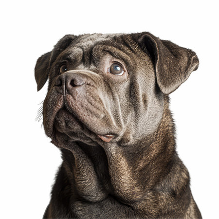 Close-up of a Shar Pei dog, isolated on whiteの写真素材