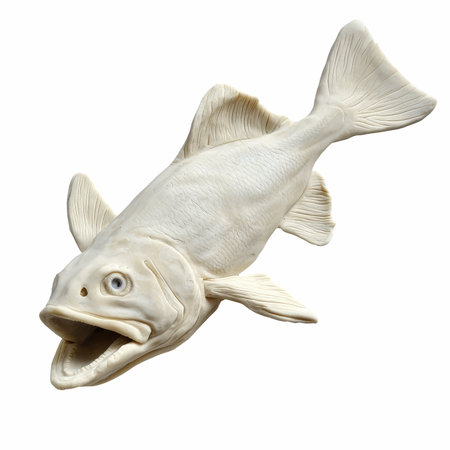 White fish isolated on white background with clipping path. 3d illustration