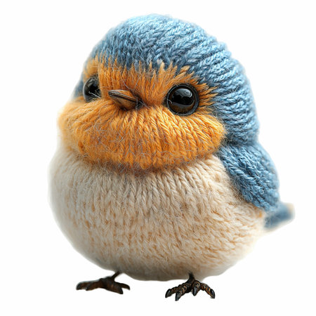 Cute little bird isolated on white background. 3d illustration.の写真素材