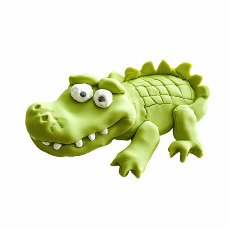 Funny crocodile isolated on white background. 3d illustration.の写真素材