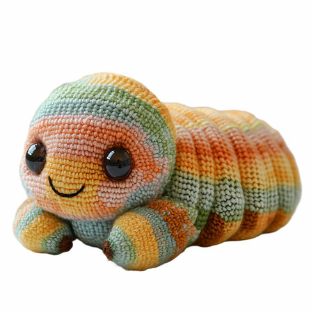 Knitted toy isolated on white background. Clipping path included.の写真素材