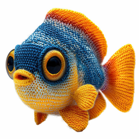 Cute cartoon fish isolated on white background. 3d illustration.の写真素材
