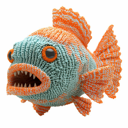 Cute cartoon fish isolated on white background. 3d illustration.の写真素材