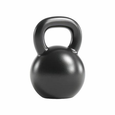 A kettlebell is displayed on a plain background.の写真素材