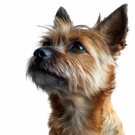 Portrait of a Yorkshire Terrier dog. Isolated on white backgroundの写真素材