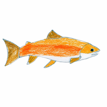 Illustration of a watercolor fish isolated on a white background.の写真素材