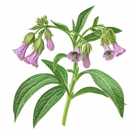 Flowering comfrey (Symphytum officinale)の写真素材