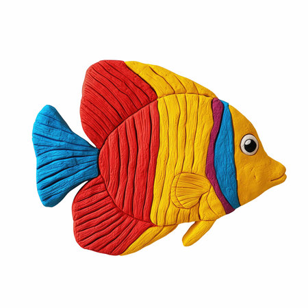 Colorful fish isolated on white background. 3d rendering. Computer digital drawing.の写真素材
