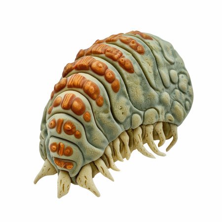 3D digital render of a spiny worm isolated on white backgroundの写真素材