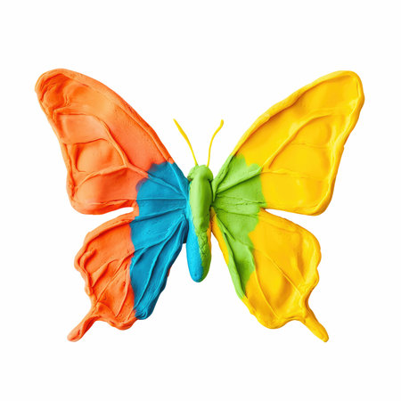 Colorful butterfly isolated on white background. Clipping path included.の写真素材