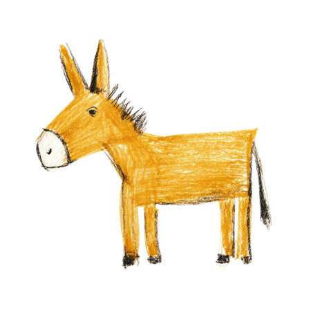 Hand drawn watercolor illustration of a donkey isolated on white background.の写真素材