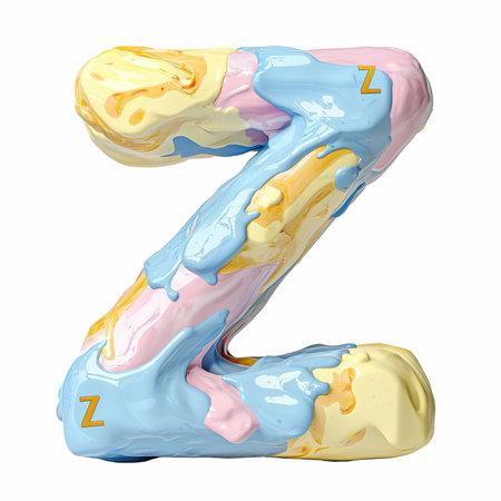 Alphabet letter Z uppercase. 3D rendering isolated on white backgroundの写真素材