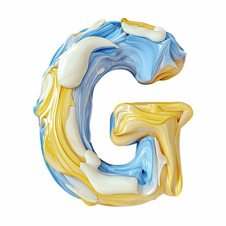 Alphabet letter G in oil paint style isolated on white background. 3d renderingの写真素材