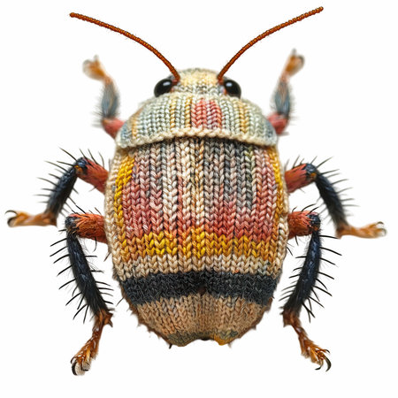 A closeup of a bug isolated on a white background.の写真素材