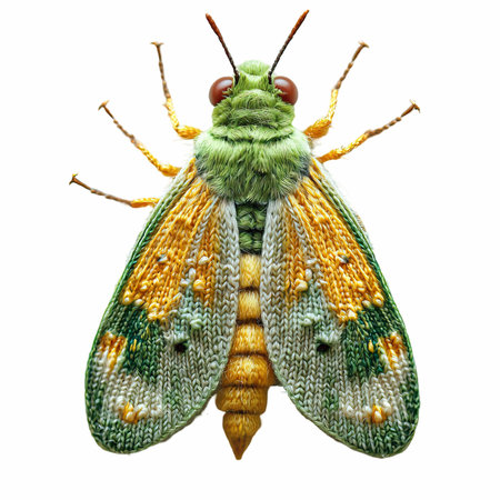 Green moth isolated on white background with clipping path.