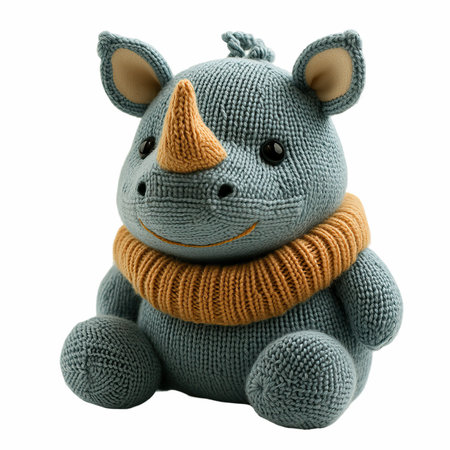 Knitted toy isolated on a white background.の写真素材