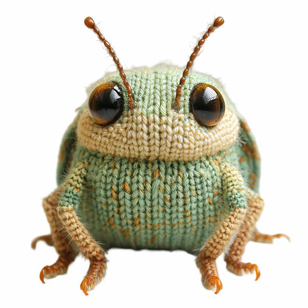 Knitted toy isolated on white background. Clipping path included.の写真素材