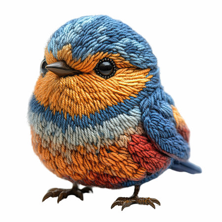 Colorful bird isolated on a white background. 3d illustration.の写真素材