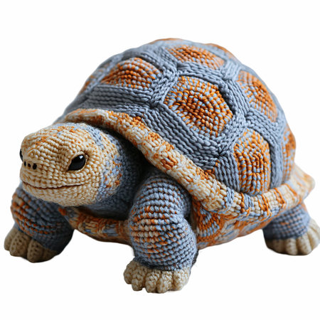 turtle toy isolated on white background, closeup of photo.の写真素材