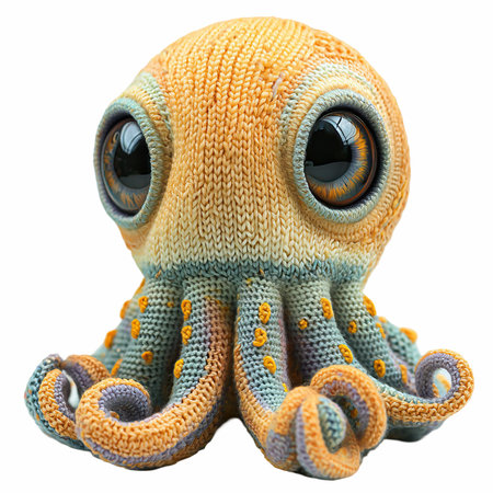 toy octopus isolated on white background. Clipping path included.の写真素材