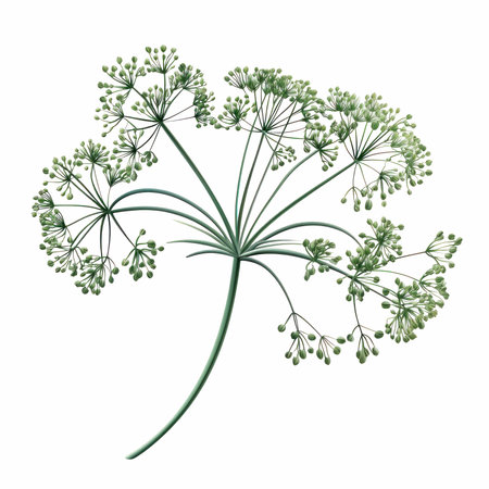 Flowering dill isolated on white background. Vector illustration.の写真素材