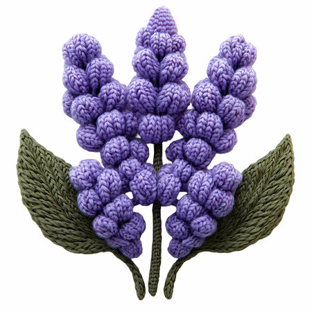 Handmade knitted woolen object isolated on white background. Close-up.の写真素材