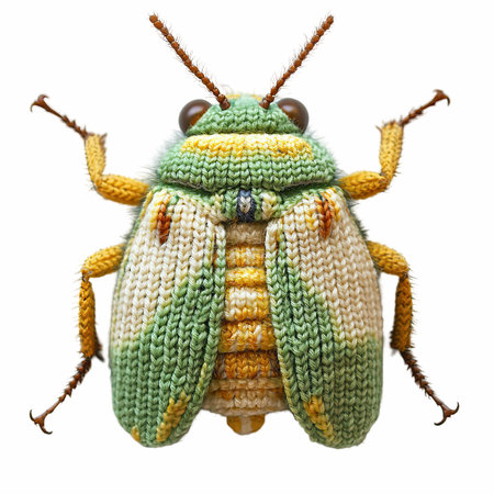 Green beetle isolated on white background with clipping path. Close up.の写真素材
