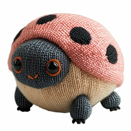 Knitted toy owl isolated on white background. Clipping path included.の写真素材