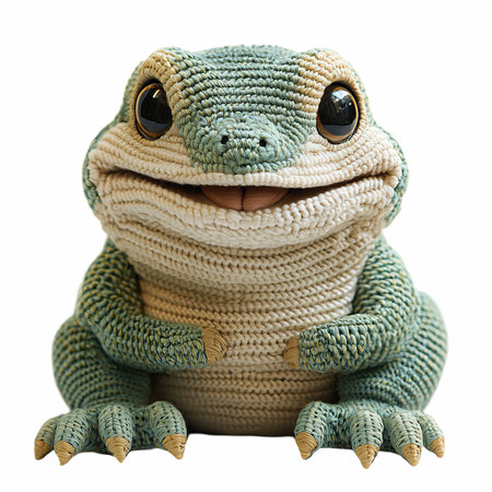 Frog toy isolated on white background. Clipping Path included.
