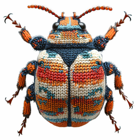 Woolen bug isolated on white background.の写真素材