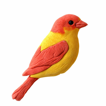 Red canary isolated on a white background. 3D illustration.の写真素材
