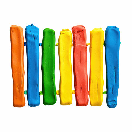 Colorful plasticine on a white background. Plasticine is colorful.