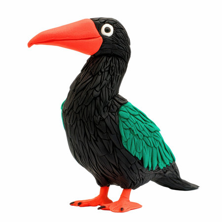 Toucan made of plasticine isolated on white background. 3D illustration.の写真素材