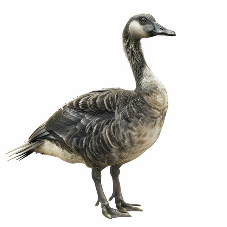 Portrait of a Canada Goose isolated on a white background, with clipping pathの写真素材