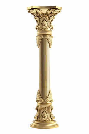 Antique column isolated on a white background. 3d render.の写真素材