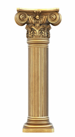 Antique column isolated on a white background. 3d render.の写真素材