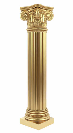Antique column isolated on a white background. 3d render.の写真素材