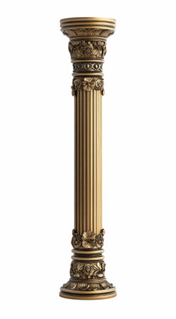 Antique column isolated on a white background. 3d render.の写真素材