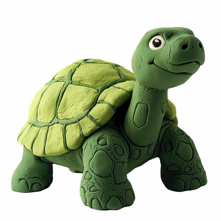 3D digital render of a green tortoise isolated on white backgroundの写真素材