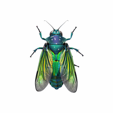 Colorful beetle isolated on white background. 3D illustration. 3D rendering.